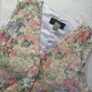 Vintage Orvis Floral Vest Size Large